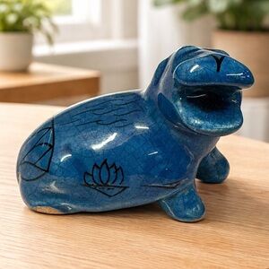 Metropolitan Museum of Art MMA Blue William the Hippo Ceramic Figure Made Italy